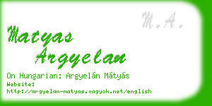 matyas argyelan business card