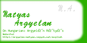 matyas argyelan business card